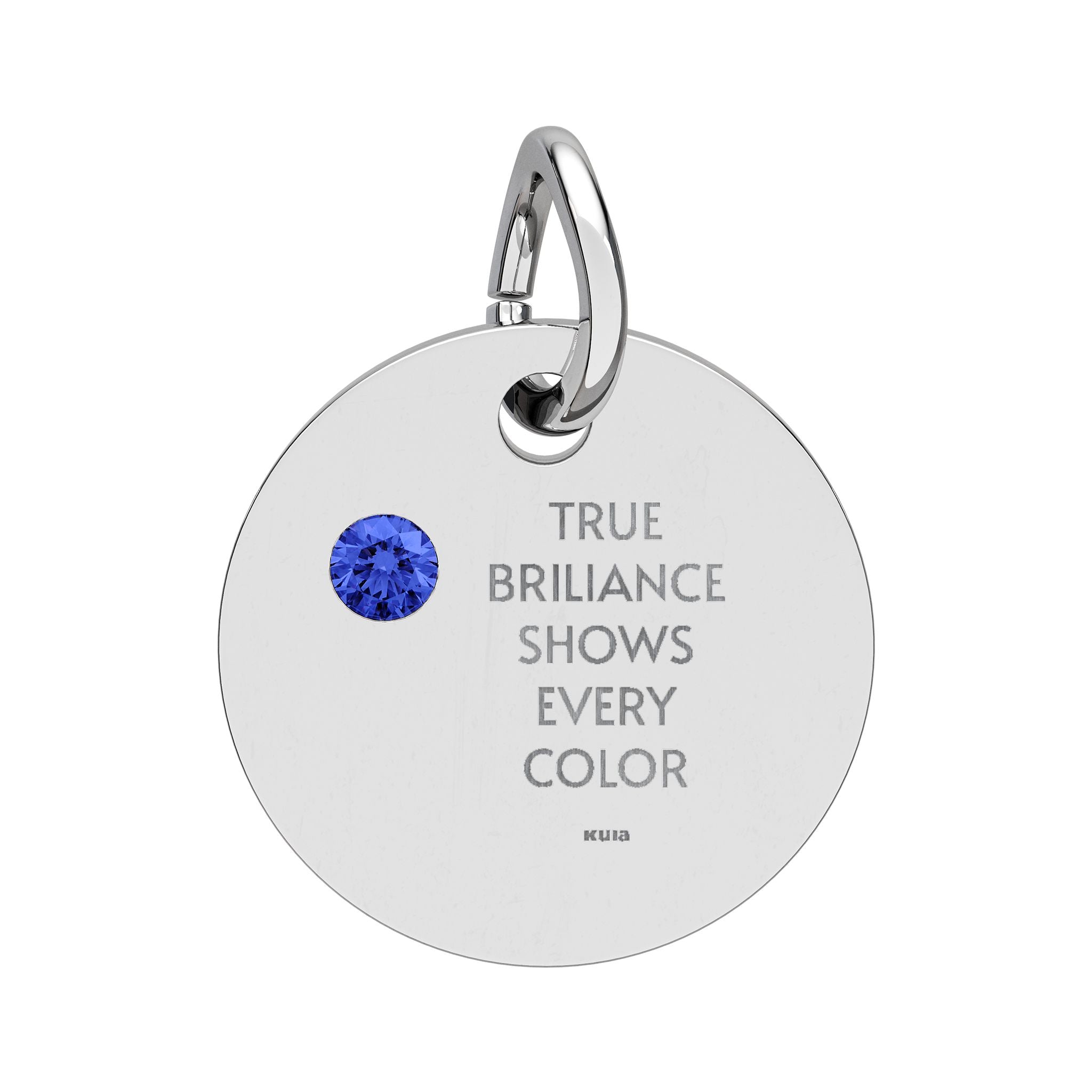 KUIA "True Briliance Shows Every Color" Birthstone Circle Charm