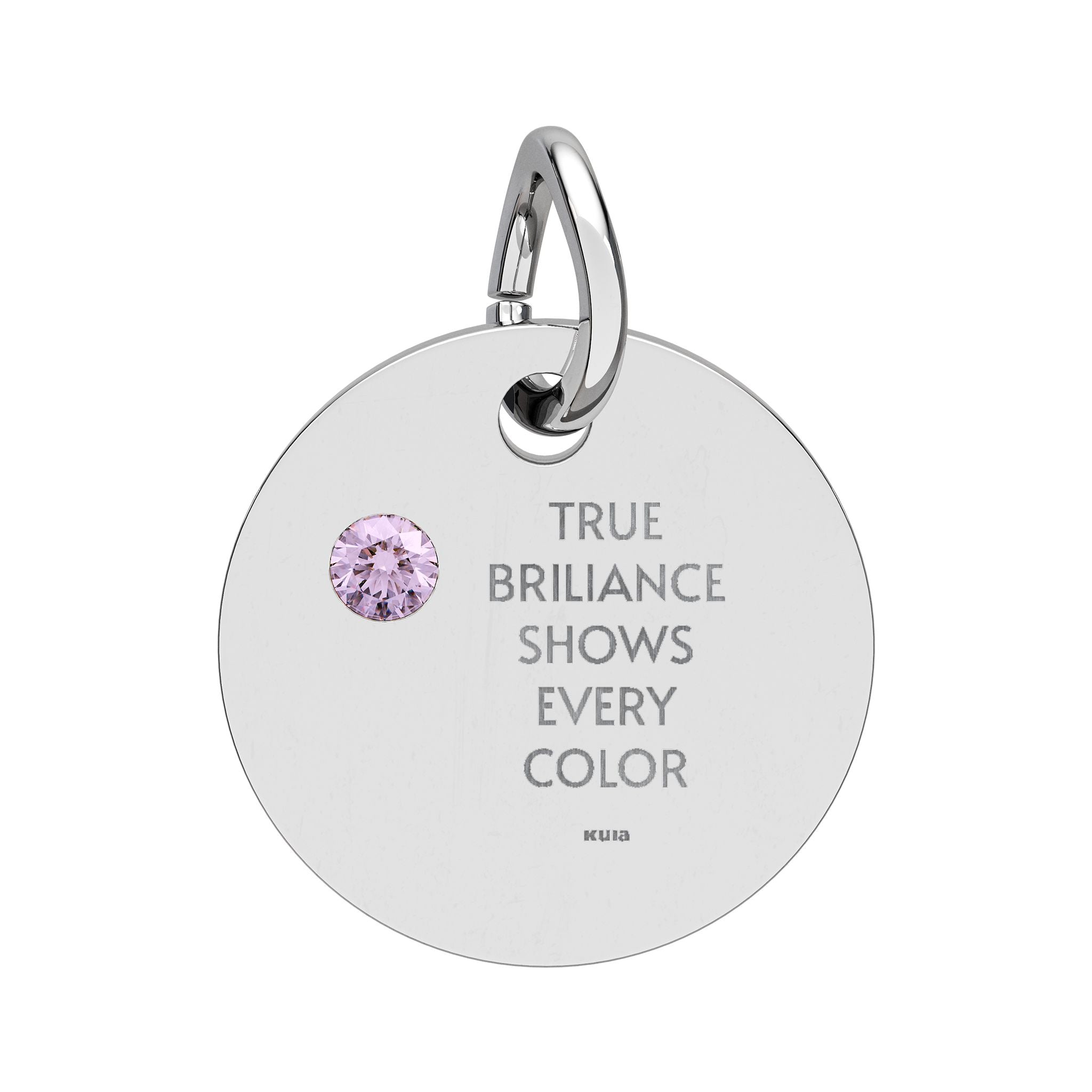 KUIA "True Briliance Shows Every Color" Birthstone Circle Charm