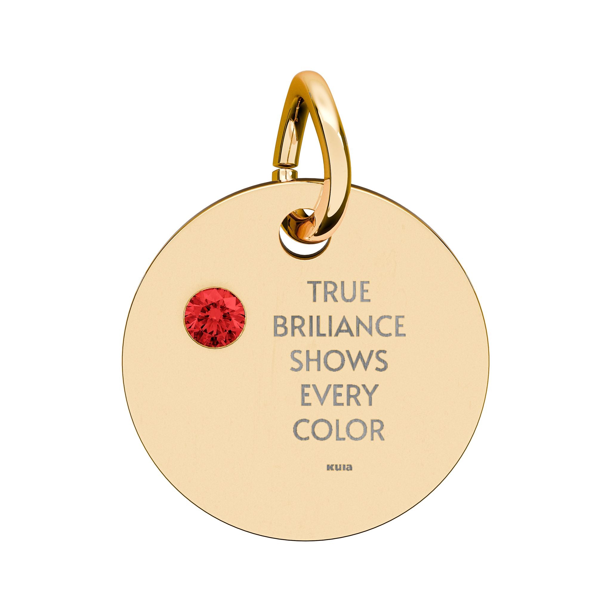 KUIA "True Briliance Shows Every Color" Birthstone Circle Charm