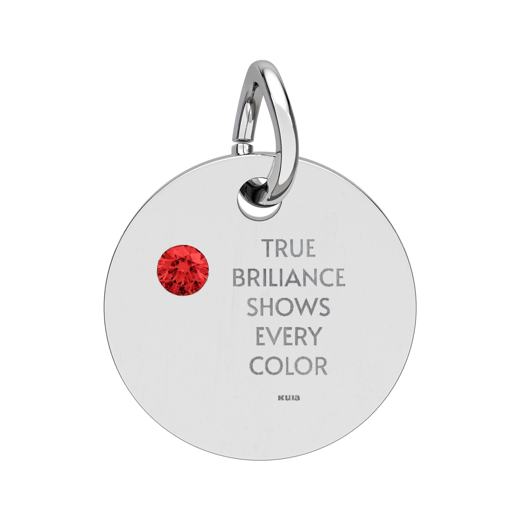 KUIA "True Briliance Shows Every Color" Birthstone Circle Charm