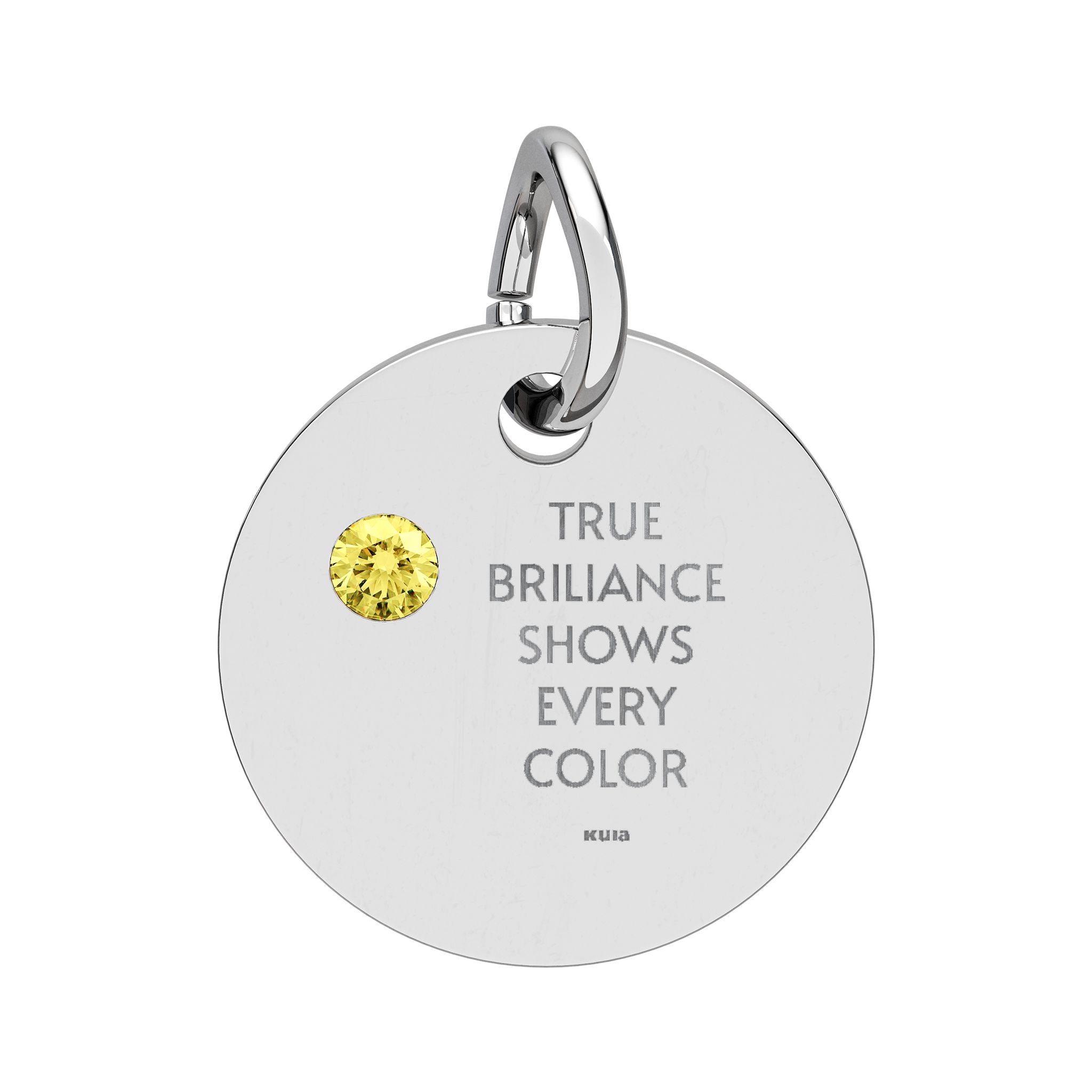 KUIA "True Briliance Shows Every Color" Birthstone Circle Charm