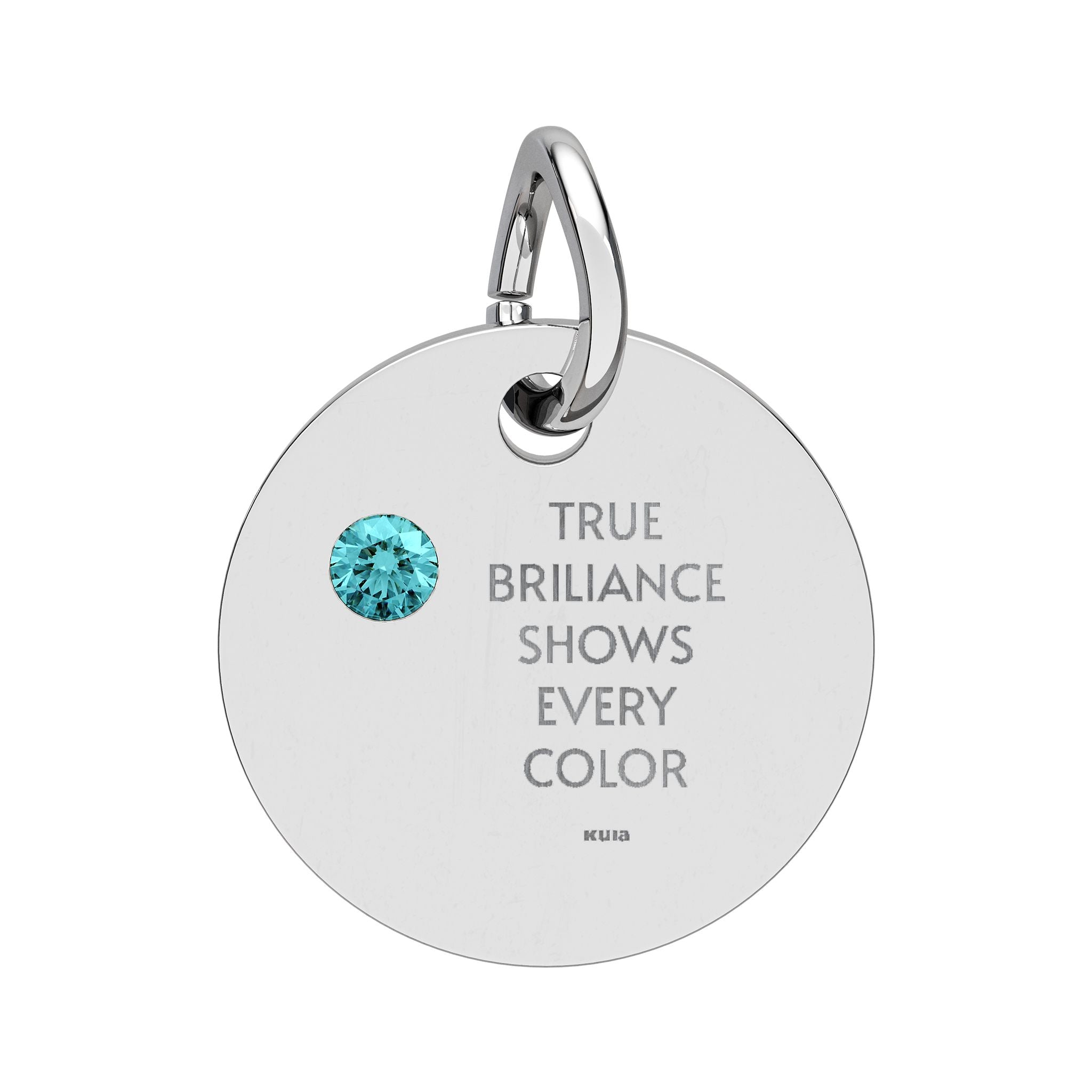 KUIA "True Briliance Shows Every Color" Birthstone Circle Charm