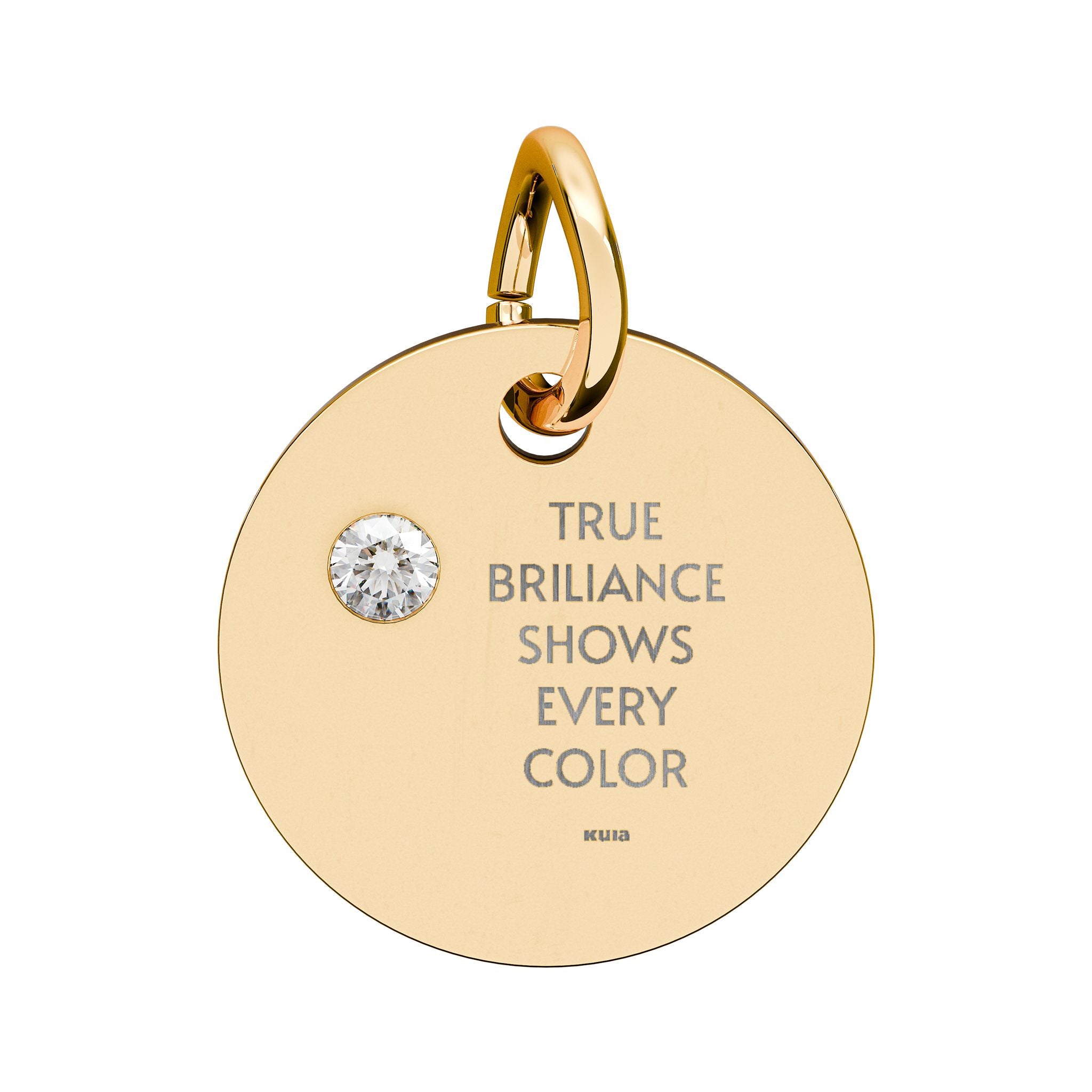 KUIA "True Briliance Shows Every Color" Birthstone Circle Charm