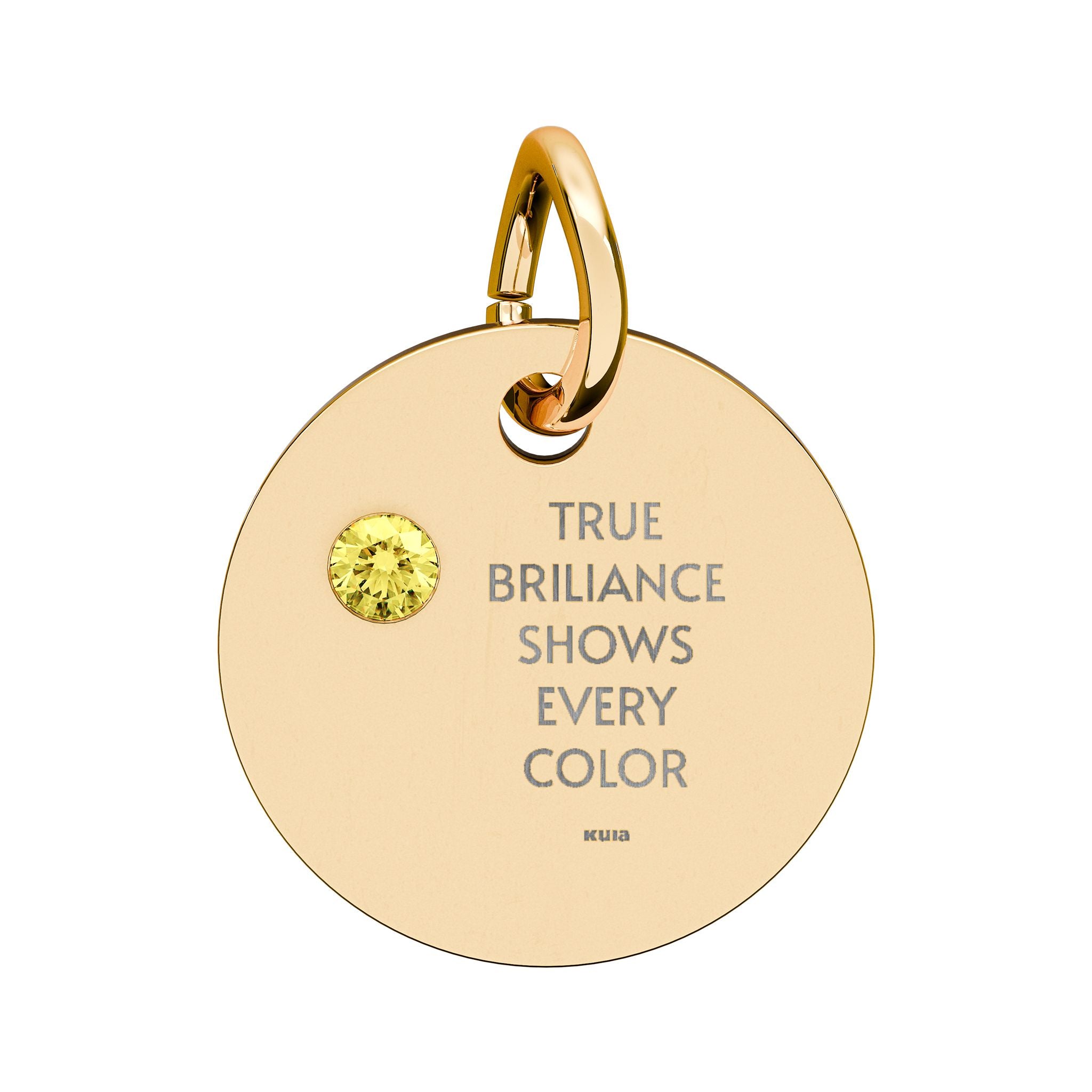 KUIA "True Briliance Shows Every Color" Birthstone Circle Charm