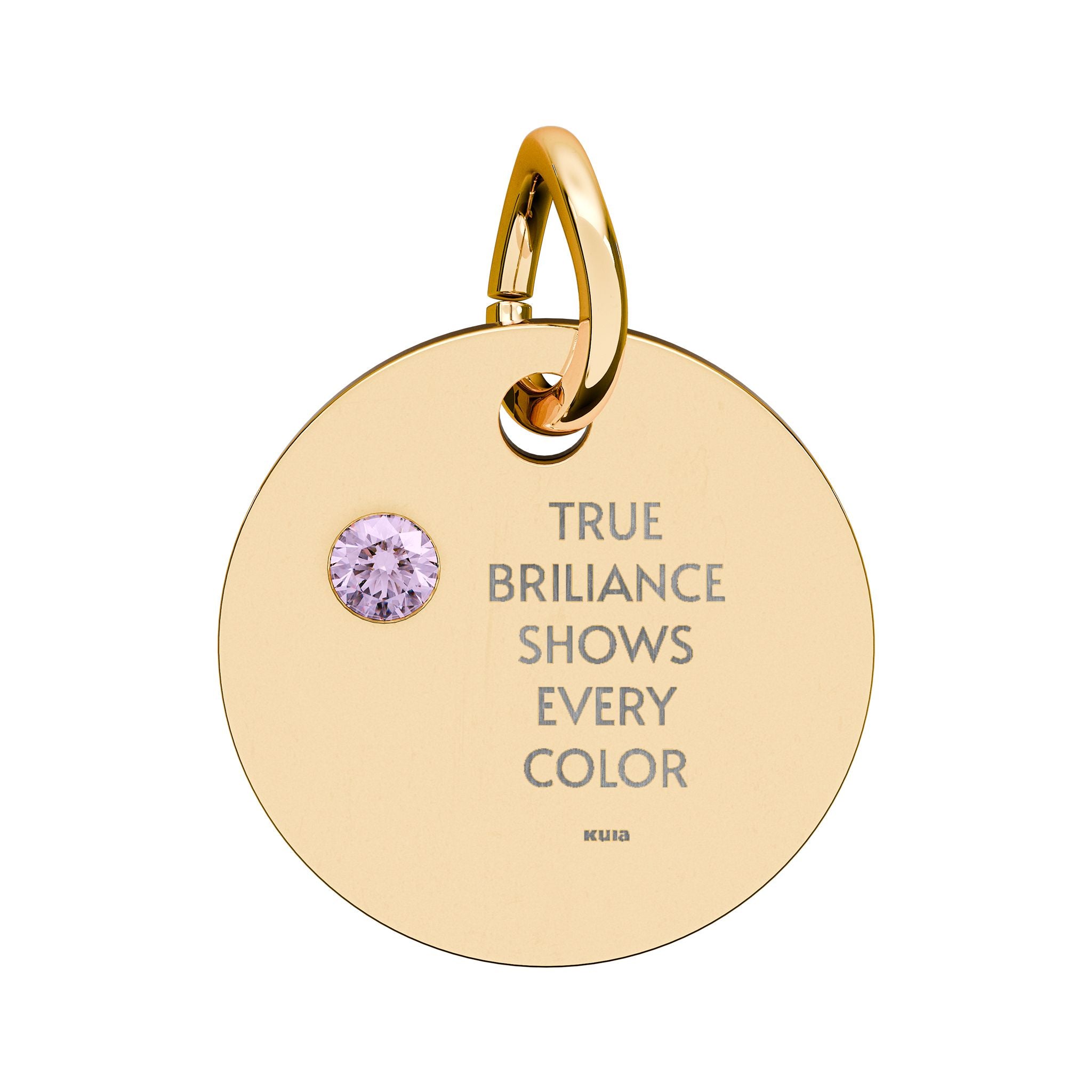 KUIA "True Briliance Shows Every Color" Birthstone Circle Charm