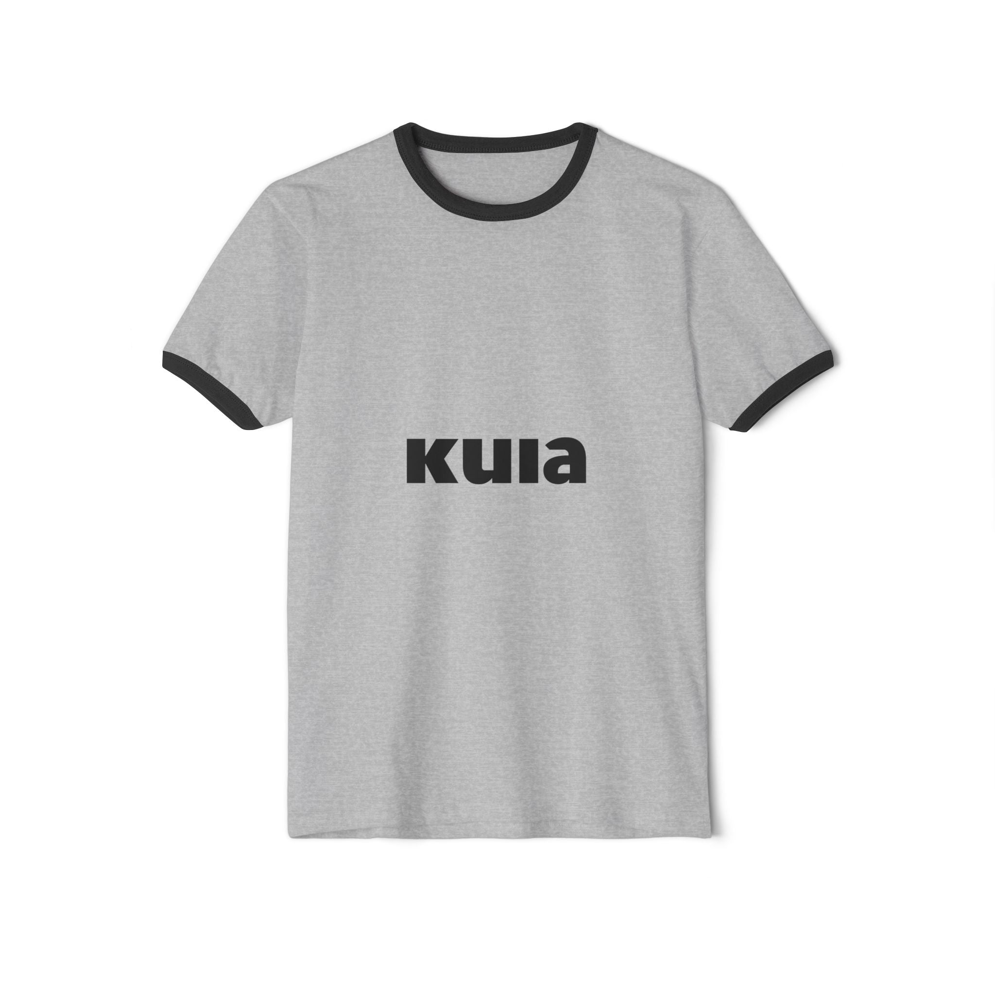KUIA Retro Ringer Tee — Vintage Minimalist Logo T-Shirt