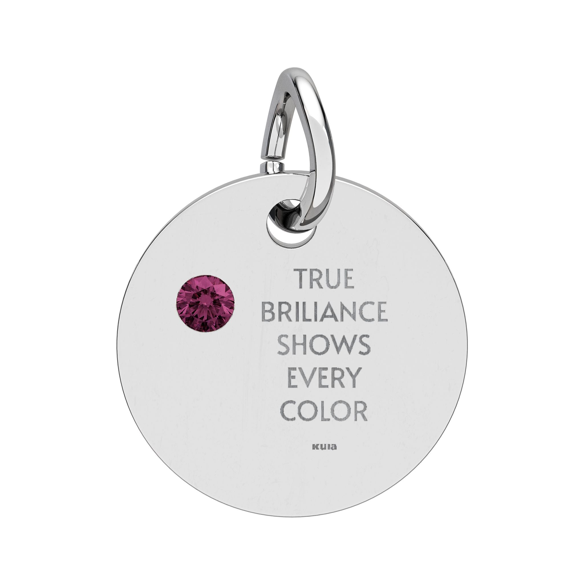 KUIA "True Briliance Shows Every Color" Birthstone Circle Charm