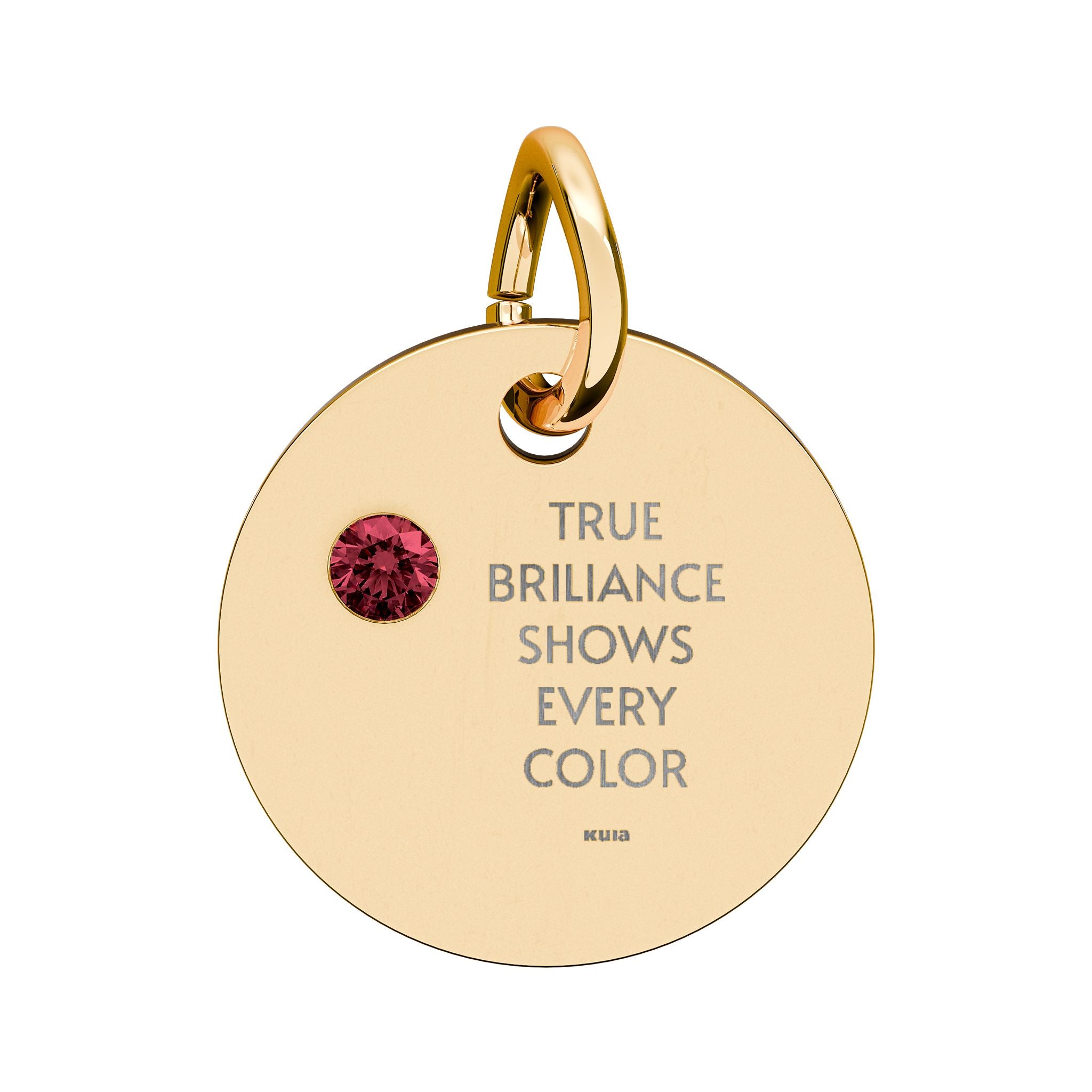 KUIA "True Briliance Shows Every Color" Birthstone Circle Charm