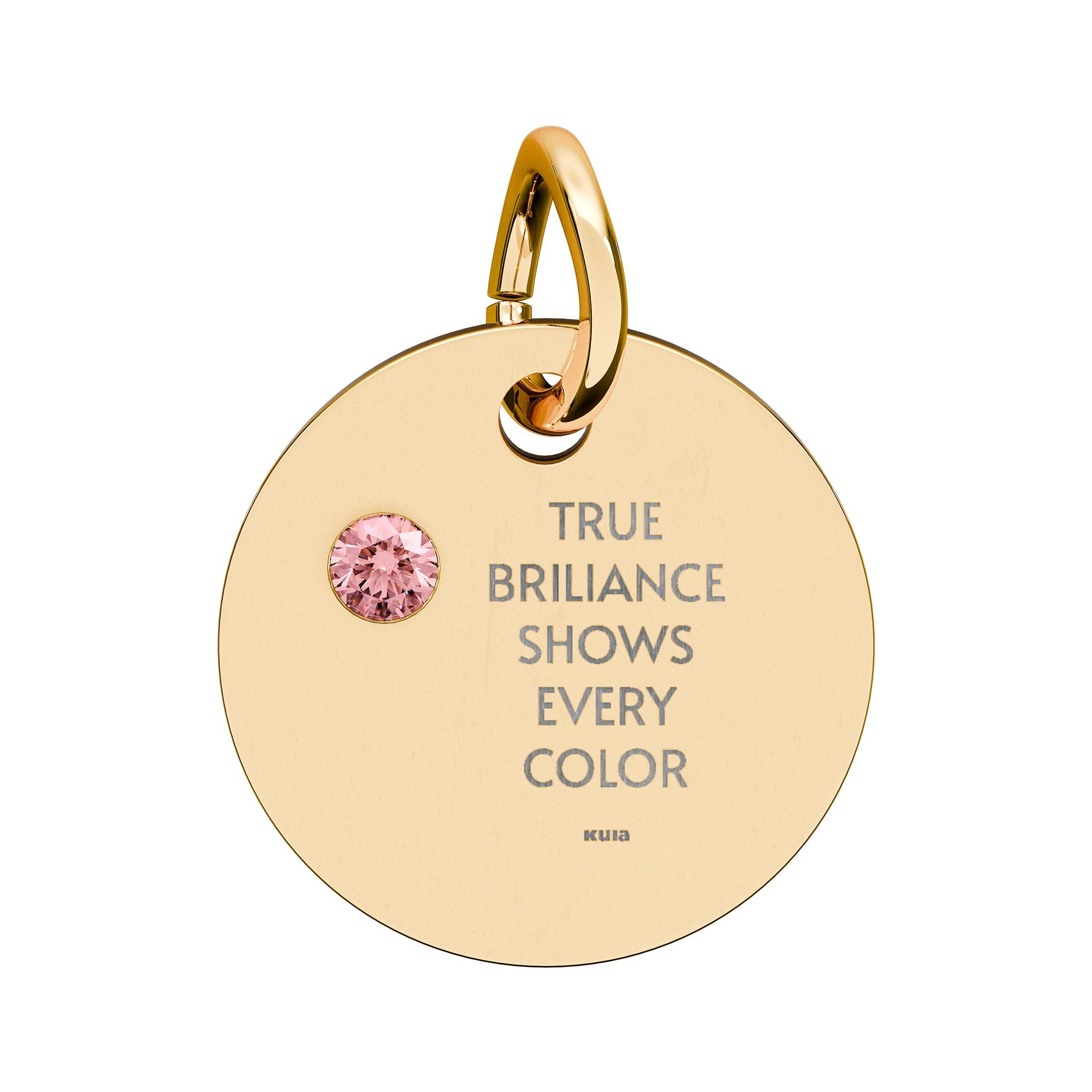 KUIA "True Briliance Shows Every Color" Birthstone Circle Charm