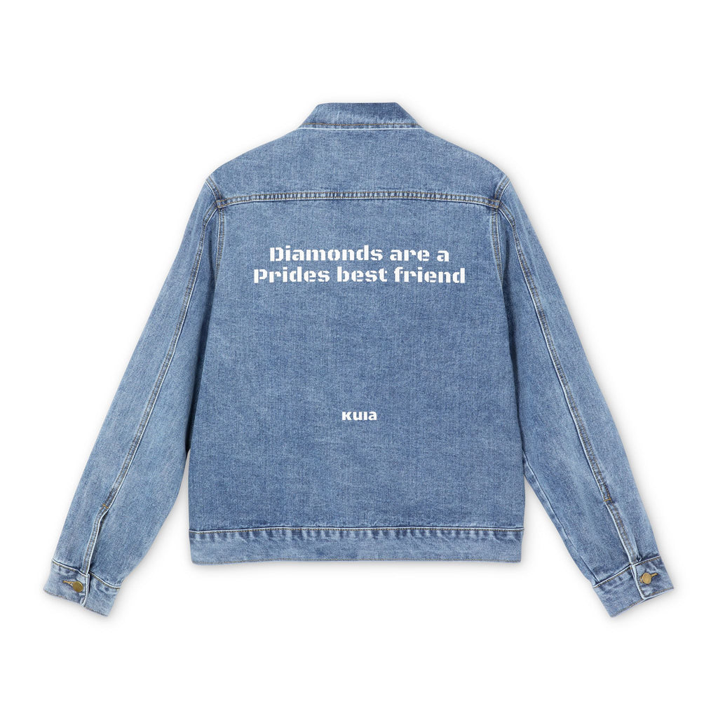 KUIA Denim Jeans Jacket — "Diamonds are a Pride's Best Friend" Back Print