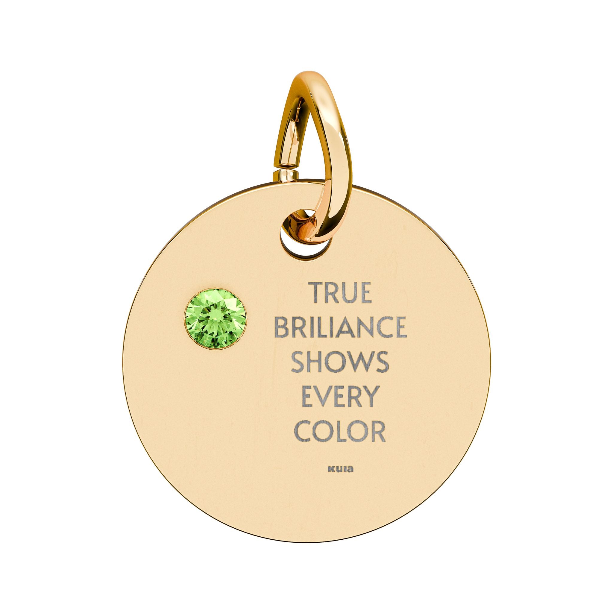 KUIA "True Briliance Shows Every Color" Birthstone Circle Charm
