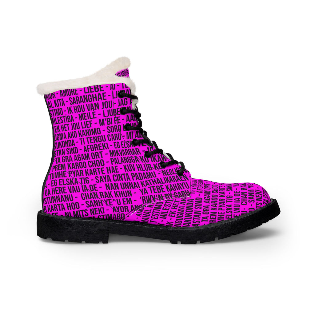 KUIA "Thousand LOL" Fur-Lined Leather Boots (Magenta Version)