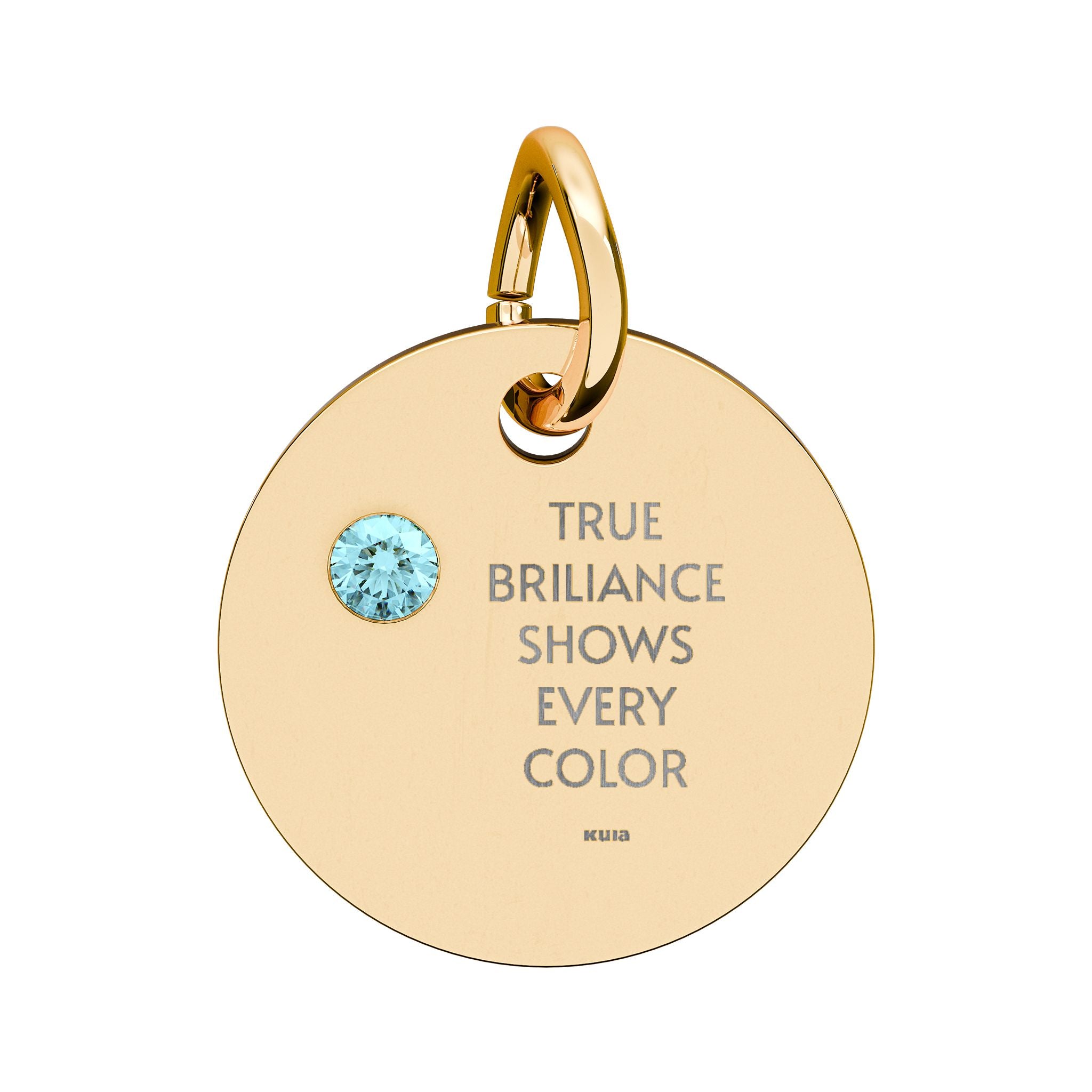KUIA "True Briliance Shows Every Color" Birthstone Circle Charm