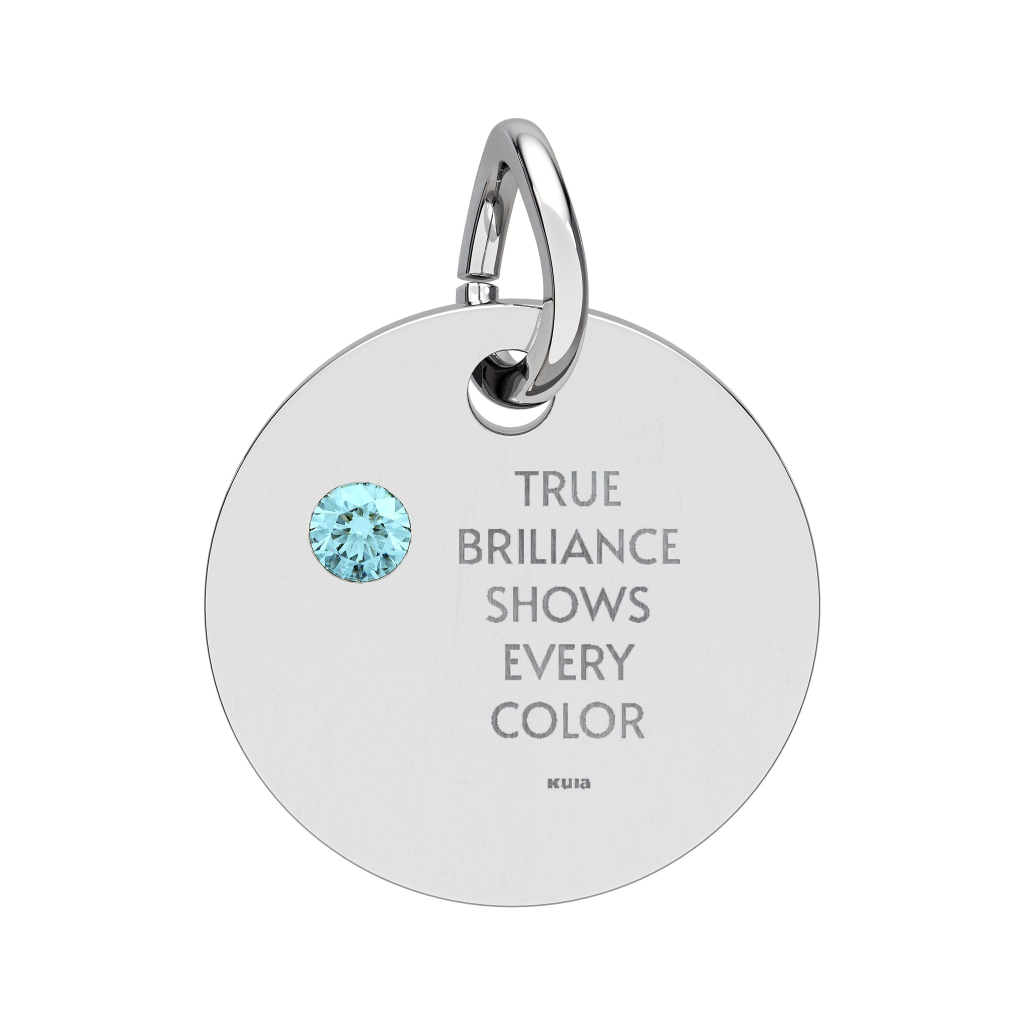 KUIA "True Briliance Shows Every Color" Birthstone Circle Charm