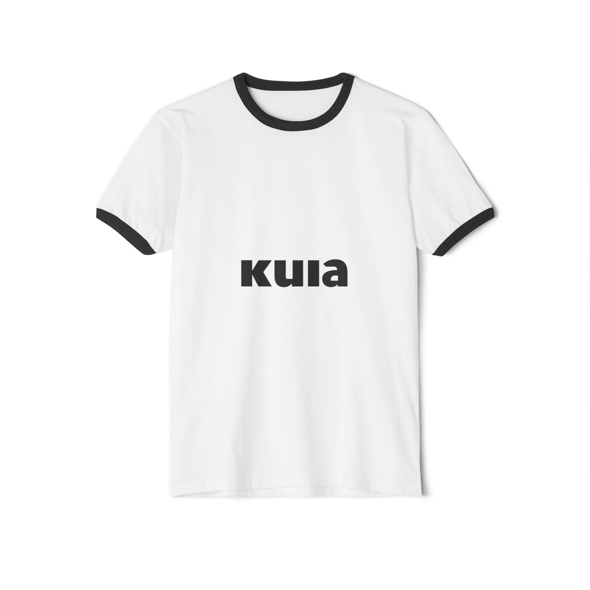 KUIA Retro Ringer Tee — Vintage Minimalist Logo T-Shirt