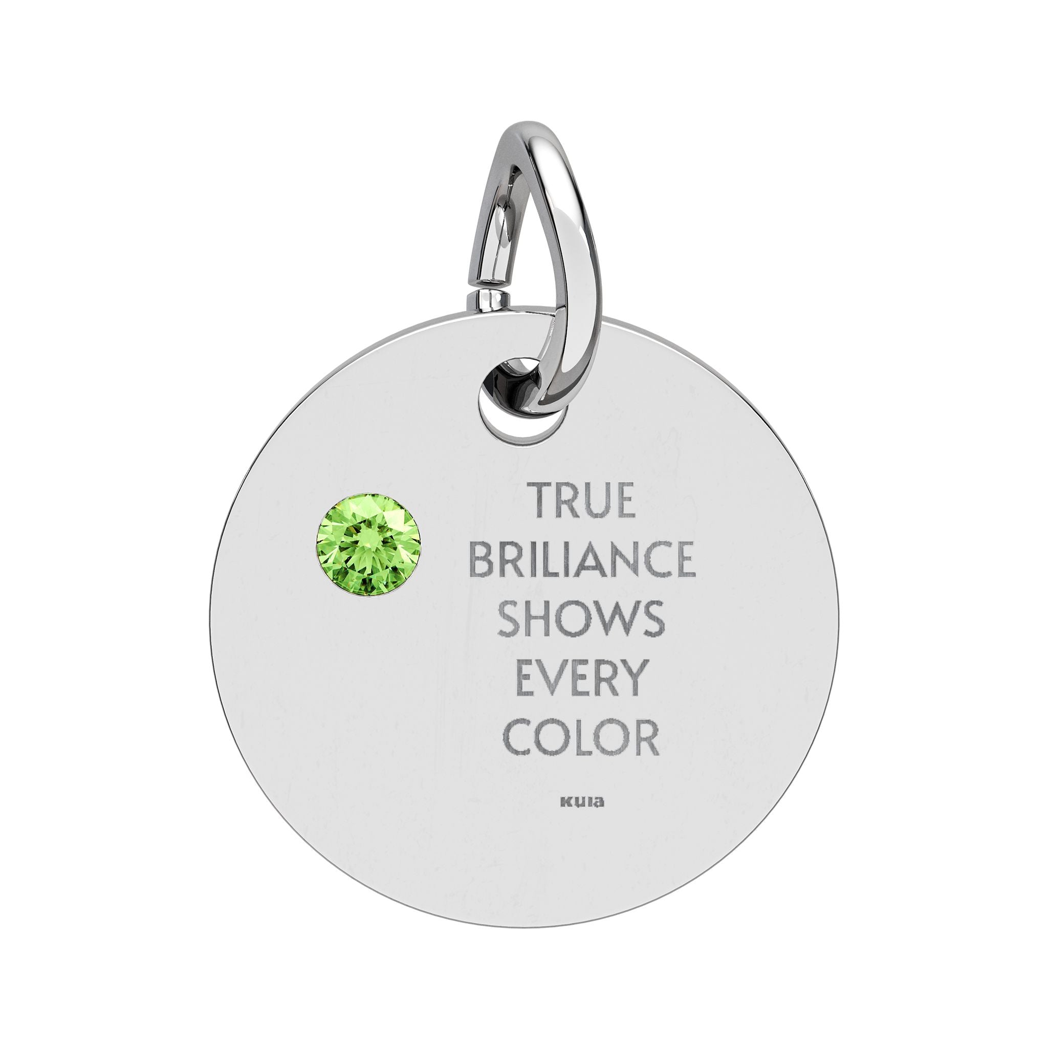 KUIA "True Briliance Shows Every Color" Birthstone Circle Charm