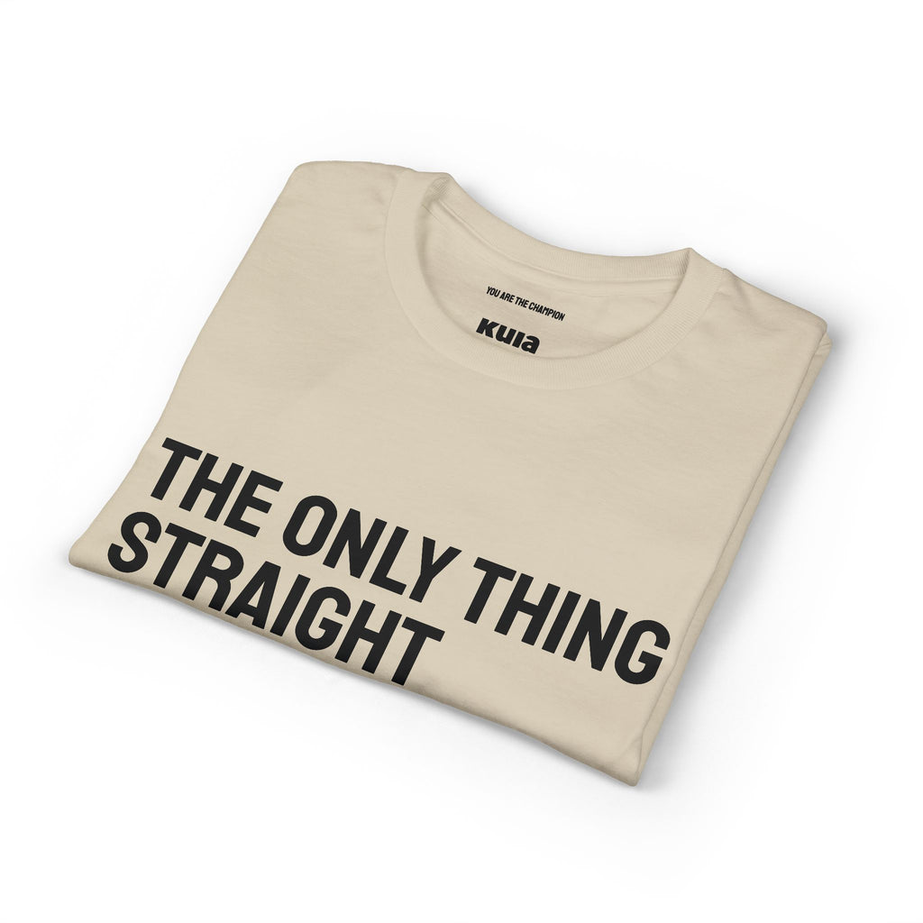 KUIA "The only thing straight about me is my finish line" DryBlend® Sport T-shirt