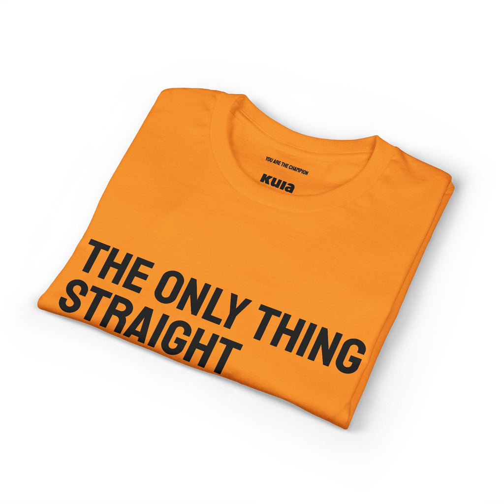 KUIA "The only thing straight about me is my finish line" DryBlend® Sport T-shirt