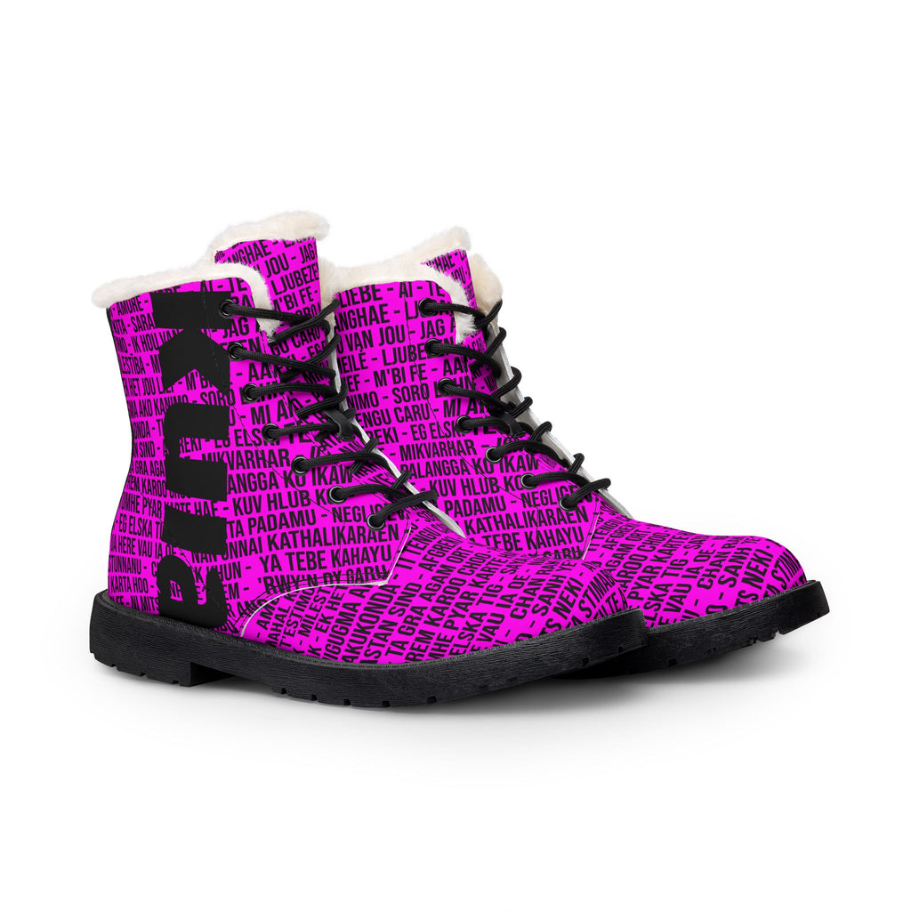 KUIA "Thousand LOL" Fur-Lined Leather Boots (Magenta Version)