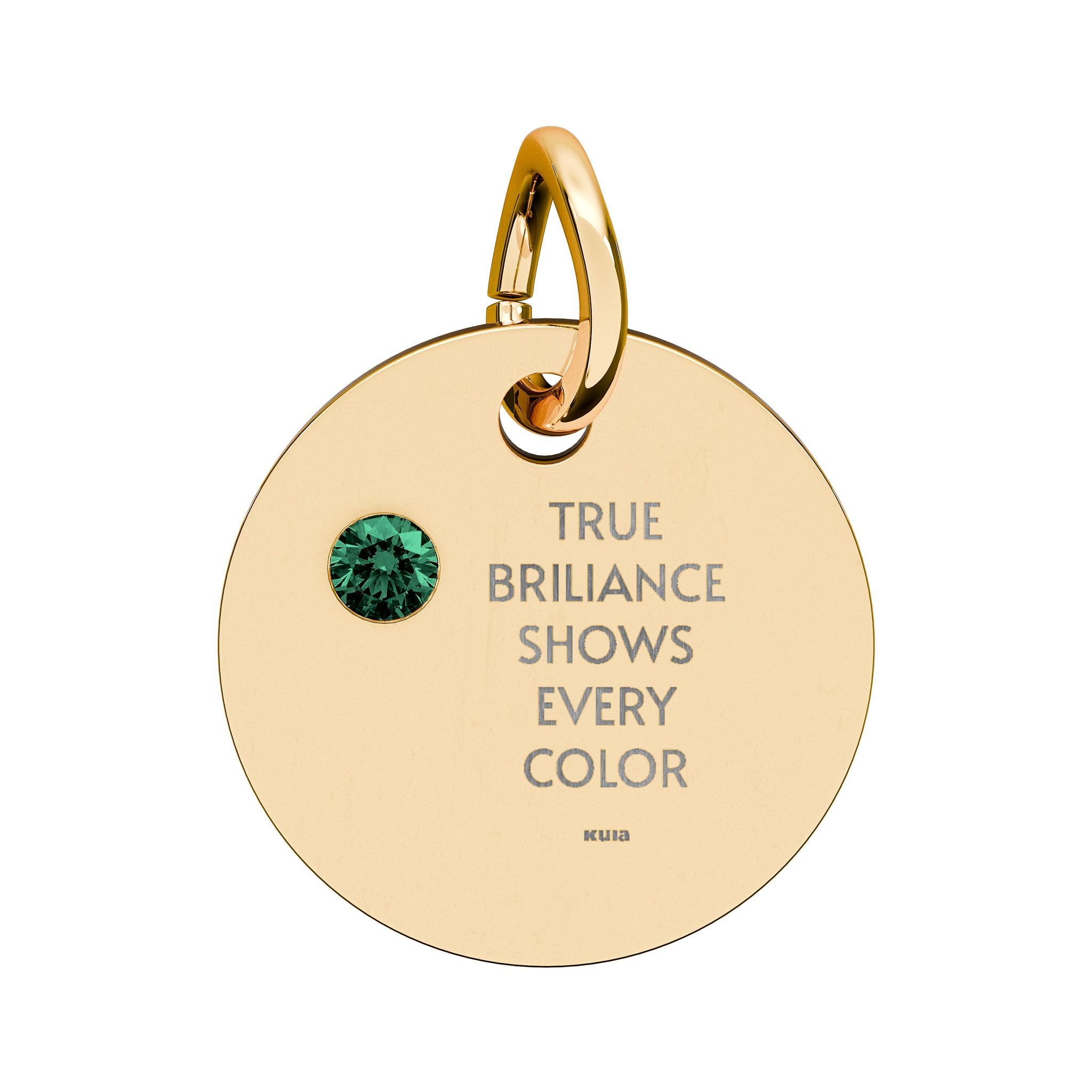 KUIA "True Briliance Shows Every Color" Birthstone Circle Charm